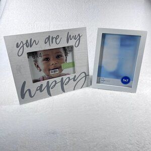 Set of 2 New Picture Frames: "You are My Happy" 6x4 Frame & White 5x7 Frame